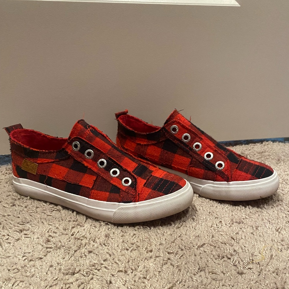 Blowfish Plaid Slip On Sneaker in Red Buffalo Check